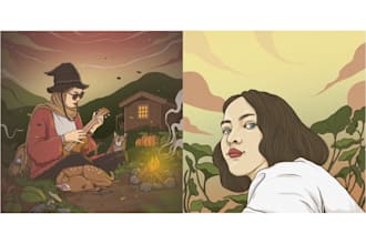 illustrate your portrait in full color illustration
