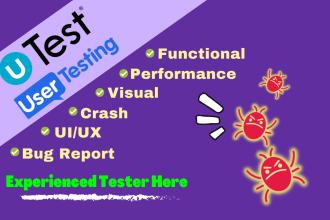 user testing website review or app with functional performance visual report
