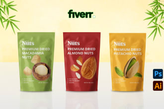 do premium pouch design food packaging and box label