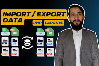 import export data in excel, database, json, pdf, XML, text doc