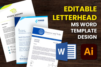 create editable letterhead word template design