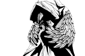 draw a character with ink