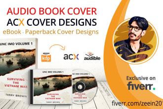 create unique acx audiobook cover art or convert amazon kdp book cover to acx