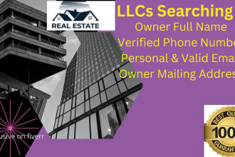 do research for searching llcs with complete contact info