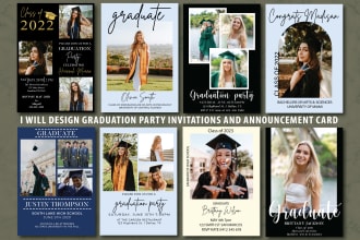 design graduation party invitations or announcement card