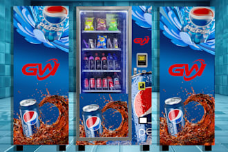 design professional vending machine wrap