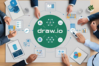 draw creative powerpoint, lucid chart, draw,io and visio diagrams