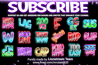 make text emotes or text sub badges for twitch