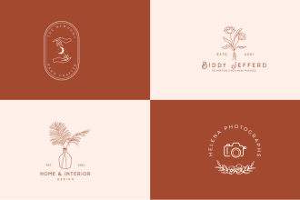 do minimal botanical boho hand drawn feminine logo design