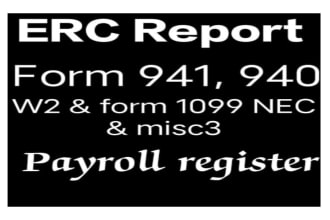 prepare 941, payroll report, profit and loss statement for erc work
