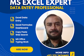 work on your excel files, pivot tables, data tables, dashboards