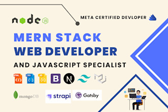 develop website in mern stack, react, next js, node js