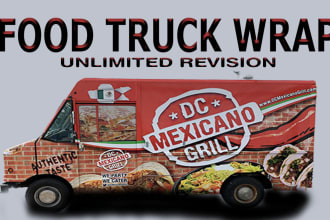 creative, exclusive, outstanding stunning food truck, trailer, and vehicle wrap