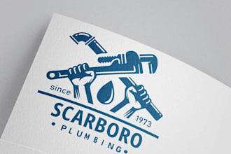 make modern amazing plumbing business logo design