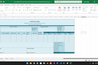 do gst invoice formatting in excel