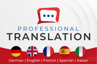 do german, english, french, spanish and italian translations
