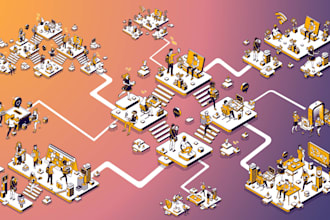 create high quality isometric illustration