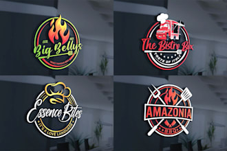 do eye catchy BBQ,food,catering,juice bar,restaurant logo