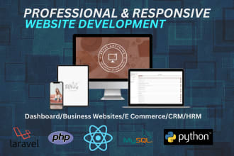 develop professional business and responsive websites on php laravel and react