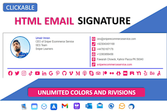 create html email signature clickable email signature