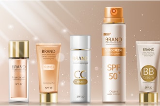 do luxury cosmetics box packaging and bottle label design