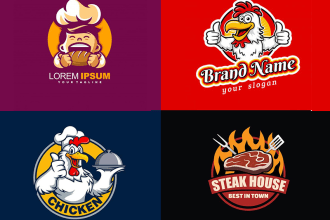 design restaurant pizza bbq food logo, and food truck design