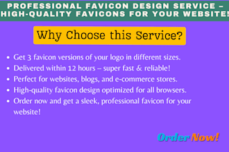 create high quality favicons from your logo within your desired timeframe