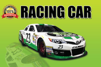 design racing car wrap, bus wrap, van wrap, truck wrap, vehicle wrap