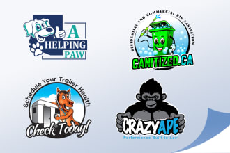 do mascot, cartoon and illustrative logo