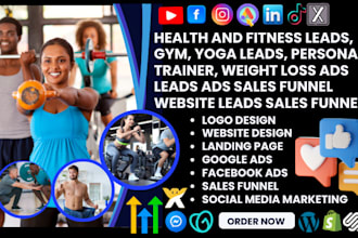 generate health and fitness leads gym yoga personal trainer weight loss website