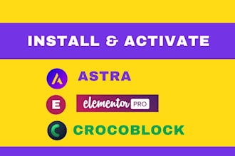 install elementor pro, astra pro, astra pro agency bundle and crocoblock plugin
