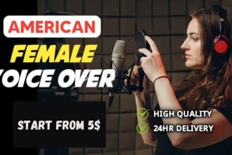 record high quality american female voice over
