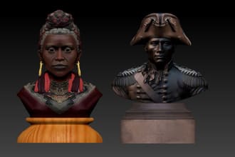 sculpt 3d bust model as your refrence