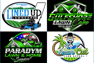 design landscape junk removal lawn care and agriculture logo