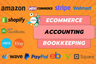 do ecommerce bookkeeping for amazon, shopify in quickbooks online, xero, wave