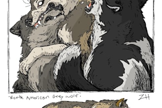 create custom hand drawn animal art tattoos or prints