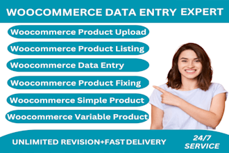 do woocommerce products listing and data entry
