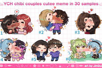 draw chibi couple ych 30 samples
