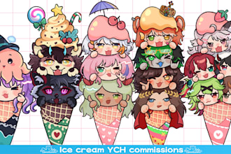 draw cute ice cream ych chibi for you