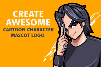 create awesome cartoon mascot character or mascot logo