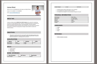 design professional resume and  CV design