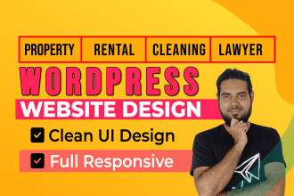 develop property, rental, booking, cleaning, law firm, lawyer wordpress website