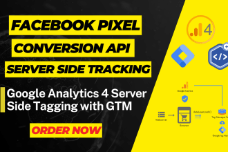 setup or fix facebook pixel, conversion API, ios 14 issue, ga4 tracking with GTM