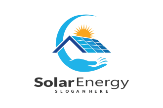 make modern solar panel power energy and electrical logo