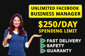 provide verifyed business manager 50,250 and no limit