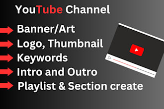create and set up a professional logo youtube channel design