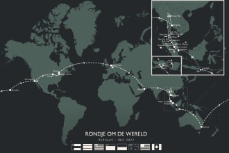 create a travel map with all the locations of your trip