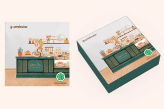 hand drawn your bakery box packaging