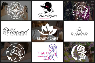 do feminine beauty salon, eyelashes, hair or beauty brand logo in this style