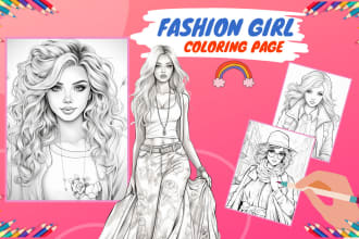 design KDP coloring book for little girls fashion lovers